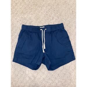 pact Daily Twill Short Navy Blue Drawstring Pull On Elastic Waist Size Medium